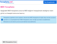 Tablet Screenshot of md5.hesaplama.net