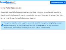 Tablet Screenshot of ideal-kilo.hesaplama.net