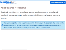 Tablet Screenshot of kombinasyon.hesaplama.net